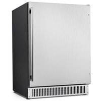 Coolski - Outdoor Refrigerator 24 Inch Under-Counter Beverage Fridge 180 Cans Built-In or Freestanding - Silver