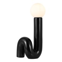 Jonathan Y - Katya 18" Scandinavian Minimalist Ceramic Spiral Tube LED Table Lamp - Black