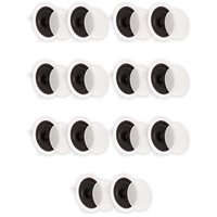 Theater Solutions by Goldwood - TS65C Flush Mount In Ceiling Speakers with 6.5" Woofers Home Theater 7 Pair Pack - Paintable White