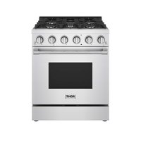 Thor Kitchen - 30 in. Wide 5 Burner 5.0 Cu Ft. Professional Freestanding Liquid Propane Gas Range - Stainless Steel