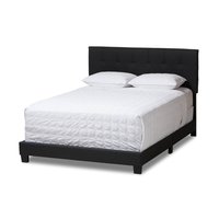 Baxton Studio - Brookfield Modern and Contemporary Fabric Bed - Dark Gray