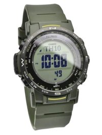 Casio - PRO TREK PRW-35Y-3B Digital Unisex Watch Compass Altimeter Barometer Thermometer Radio-Controlled Tough Solar - Green
