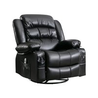 Boyel Living - Massage Swivel Rocker Recliner Chair with Vibration Massage and Heat Ergonomic Lounge Chair - Black