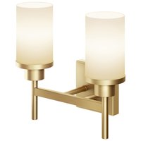Dazzling Pops - Wall Light Fixtures Matte Bathroom Vanity Lights Over Mirror With Frosted Glass Double Lamps For Hallway Wa - Brushed Gold 2-Light