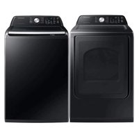 Samsung - Smart 4.7 Cu Ft Top Load Washer & 7.4 Cu Ft Electric Dryer, Sensor Stops Overdrying, Low Vibration Quiet Wash, W - Black