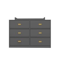 FUFU & GAGA - Mordern Baby Changing Table Dresser: Quiet Slides & Chic Metal Handles - Gray