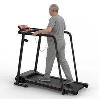 Loheer - Walking Treadmill for Seniors, Foldable Portable Home Treadmill with Handrails, 300 lbs Capacity, 2.5HP - Black