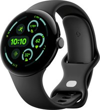 Google - Pixel Watch 3 (45mm) Smartwatch with Obsidian Band - Wi-Fi - Matte Black - (2024)