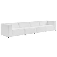Mingle 4-Piece Vegan Leather Sectional Sofa by Modway - White