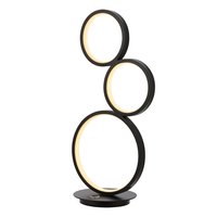 Jonathan Y - Juno 17.25" 3-Light Modern Contemporary Iron Dimmable Integrated LED Table Lamp with Touch Sensor - Black