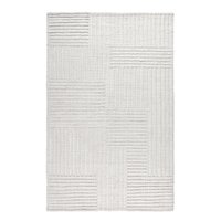 Manhattan Lane - Large Area Rug, Indoor Outdoor Geometric Knotted Pattern - Ivory