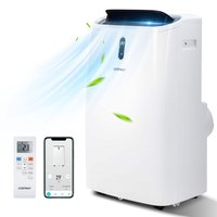 Costway - 8800 BTU Portable Air Conditioner Cools up to 450 sq.ft 4-in-1 Air Cooler w/ APP & WiFi Smart Control - White