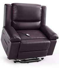 Acekool - Oversized Electric Lift Recliner Chair - Heat and Massage - Tan
