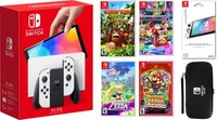 Switch Oled Kids Bundle With Donkey Kong, Zelda, Mario Kart, Paper Mario & Accessories - Nintendo Switch