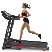APRILSOUL - Fitshow App Home Foldable Treadmill Incline 5 LCD Screen 250 LB Capacity Bluetooth Music - Black