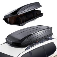 VEVOR - Rooftop Cargo Carrier, 18 Cubic Feet Roof Cargo Box, ABS Hard Shell Roof Box, with Dual-Sided Opening - Black