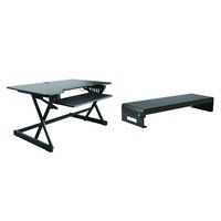 Rocelco - 40" Height Adjustable Standing Desk Converter - Black