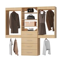 Roomtec - 72 in Wood Modular Closet System Unit-Customizable Wall Mounted Walk-In Closets for Bedroom or Walk-in Closet - Wood