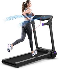 Ecooso - 3HP Electric Folding Treadmill with Bluetooth Speaker - Blue