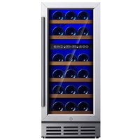 SIMZLIFE - 15 Inch Dual Zone Wine Fridge, Low-Noise Compressor, Digital Temperature Control, Double-Layer Glass Door (30 Bottles) - Silver
