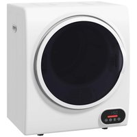 Homcom - Portable Clothes Dryer, Compact Laundry Dryer with 1.5 cu.ft Stainless Steel Drum, Intelligent Drying - White