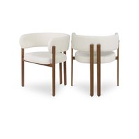 Meridian Furniture - Gideon Cream Vegan Leather Dining Chair, Set of 2 - Beige