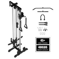 Mikolo - Cable Crossover Machine, Wall Mounted Pulley Tower functional trainer with Adjustable 26 Positions - Black