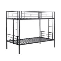 Boyel Living - Metal Twin Over Twin Bunk Bed Strong Steel Frame Easy Assembly No Box Spring Needed - Black