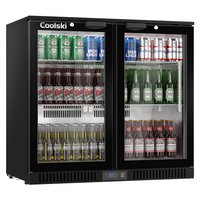 Coolski - Back Bar Cooler 36 Inch 7.4 Cu.Ft Under-Counter Refrigerator, 180 Cans Built-In or Freestanding - Black