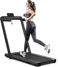 Ecooso - 2.25HP 2-in-1 Folding Electric Treadmill & Walking Pad with Dual Display and App Control - Black