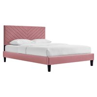 Modway - Roxanne Performance Velvet Queen Platform Bed - Red