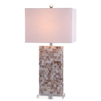 Jonathan Y - Cannon 29" Seashell and Crystal LED Table Lamp - Natural/Clear