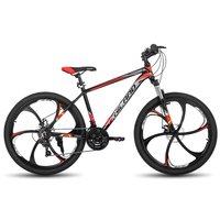 HILAND - H200 26" Mountain Bike for Men Women - 6 Spokes Wheel - Black