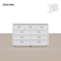Famapy - 10 - Drawer Dresser: Elevate Bedroom Organization with Timeless Charm - White
