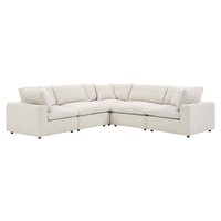 Commix 5-Piece Down Filled Overstuffed Boucle Sectional Sofa by Modway - White
