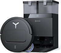 ECOVACS Robotics - DEEBOT T50 PRO Omni Robot Vacuum and Mop, 3.19” Ultra-Slim 15,000Pa, 10-in-1 Hands-Free Station, Ideal for Pet Hair - Black