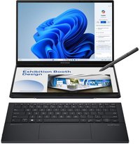 ASUS - Zenbook Duo Dual 14" 3K OLED Touch Laptop - Evo Intel Core Ultra 9 285H with 32GB RAM - Intel Arc Graphics - 1TB SSD - Inkwell Gray