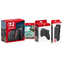 Nintendo Switch 2 Console with Zelda Tears of the Kingdom, Pro Controller and Protective Case Bundle