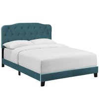 Modway - Amelia Performance Velvet Queen Bed - Blue