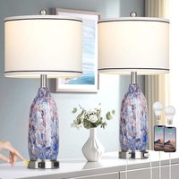 The Best Inks - Silver Table Lamp lamp Dimmable Touch USB Tall Lamps Living Room Control Bedside Bedroom Nightstand with - Multicolor