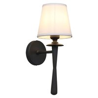 PO3TICJUNKI3 - Antique Wall Sconce With FlaTextile Lampshade Classic Vintage Brass HardwiLight E Base Sconces For Living R - Black White Textile shade