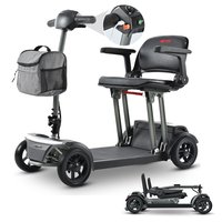 Loheer - Lightweight Folding Mobility Scooter for Adults Grey Compact Travel Scooter Airline Approved - Gray