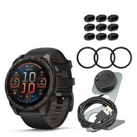 Garmin - Fenix 8 Sapphire 47mm GPS Smartwatch Black and Pebble Gray Bundle - Black - (2025)