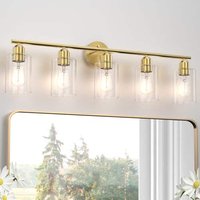 Hirose Alice - Bathroom Vanity Fixtures Rustic Farmhouse Lighting Over Mirror Modern Industrial Lamp With Cylinder Glass...