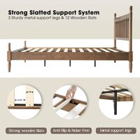 East West Furniture - King Wooden Platform Bed Frame - Barnwood