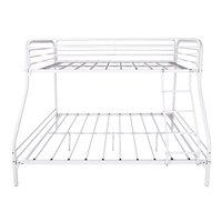 Ecooso - Twin-Over-Full Metal Bunk Bed, Heavy Duty Bunk Bed,Easy Assembly with Enhanced Upper-Level Guardrail - White