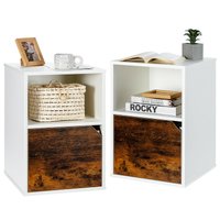 Ecooso - Set of 2 Nightstands Side End Table for Living Room - White