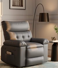 Jojoka - 37.4" Oversized Manual Recliner with Heat and Massage, 360 Swivel Recliner Chair 26.7" Seat with Cup Holder - Gray