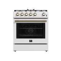 Forno Appliances - 30 in. Wide 5 Burner Leonardo 5 Cu. Ft. Freestanding Gas Convection Range with LP Conversion Kit - White