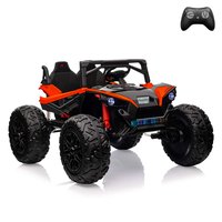 Jojoka - 24V 2-Seater Kids Ride On UTV, 400W Dual Motors, 10AH Battery, Remote Control, LED Lights, Music & Suspension - Red
